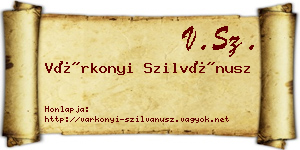Várkonyi Szilvánusz névjegykártya